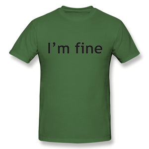 I'm Fine Graphic Novelty Sarcastic Movie Halloween Humor Zombie Funny T Shirt