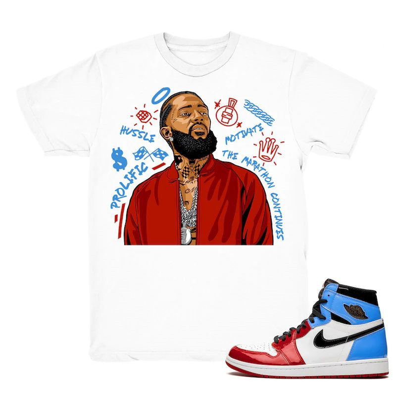 Nipsey Forever Fly - Retro 1 OG High Fearless 2019 Match White Tee Shirts