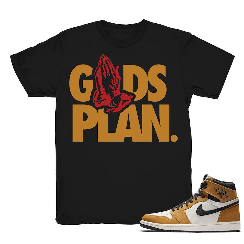 Drake Gods Plan - Retro 1 Rookie of the Year Match Black Tee Shirts