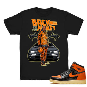 To The Money - Retro 1 OG High Shattered Backboard 3.0 2019 Match Black Tee Shirts