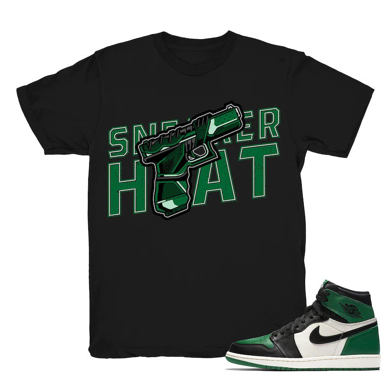 Sneaker Heat - Retro 1 High OG Pine Green Match Black Tee Shirts