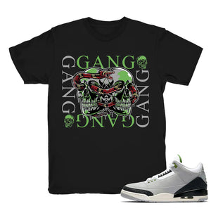 Gang Gang - Retro 3 Chlorophyll Tinker Match Black Tee Shirts