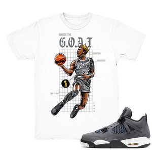 Goat Blueprint - Retro 4 Cool Grey Match White Tee Shirts