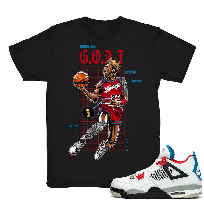 Goat Blueprint - Retro 4 What The 4s 2019 Match Black Tee Shirts