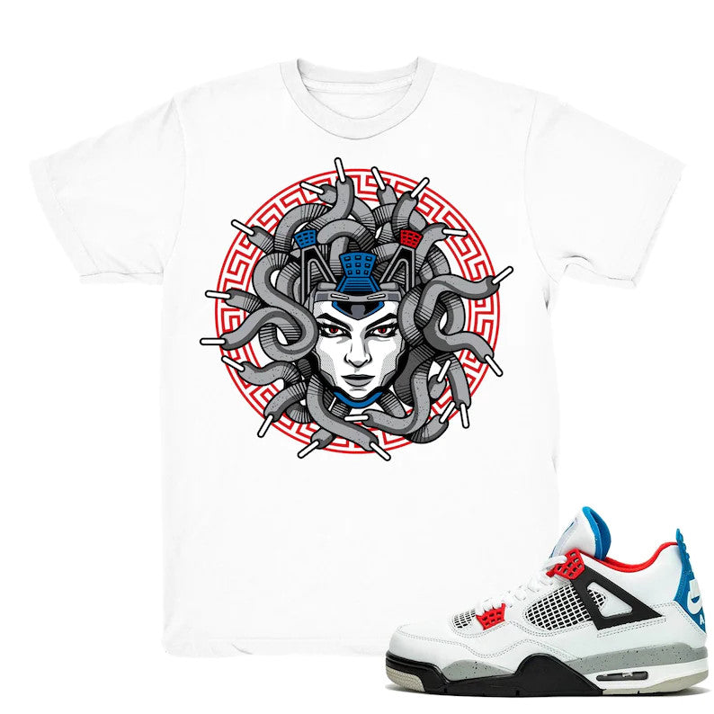 Medusa Laced - Retro 4 What The 4s 2019 Match White Tee Shirts