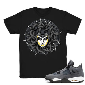 Medusa Laced - Retro 4 Cool Grey Match Black Tee Shirts