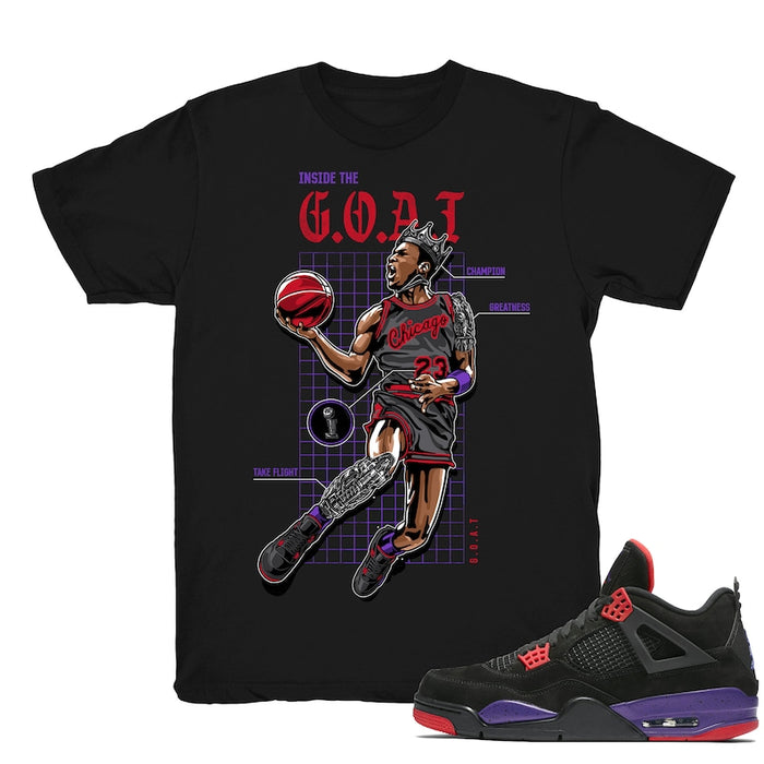 The Goat - Retro 4 Raptors Match Black Tee Shirts