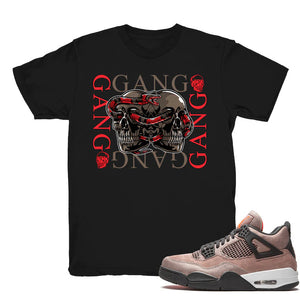 Gang Gang - Retro 4 Taupe Haze 2021 Match Black Tee Shirts
