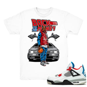 To The Money - Retro 4 What The 4s 2019 Match White Tee Shirts