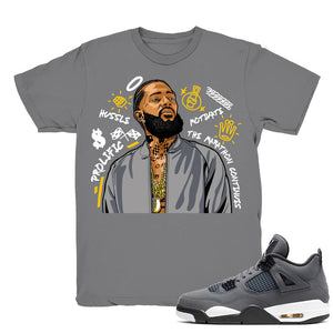 Forever Fly - Retro 4 Cool Grey Match Grey Tee Shirts