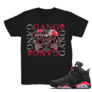 Gang Gang - Retro 6 Infrared 2019 Match Black Tee Shirts