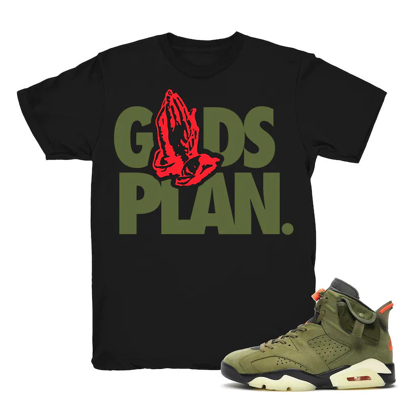 Drake Gods Plan - Retro 6 Travis Scott 2019 Match Black Tee Shirts