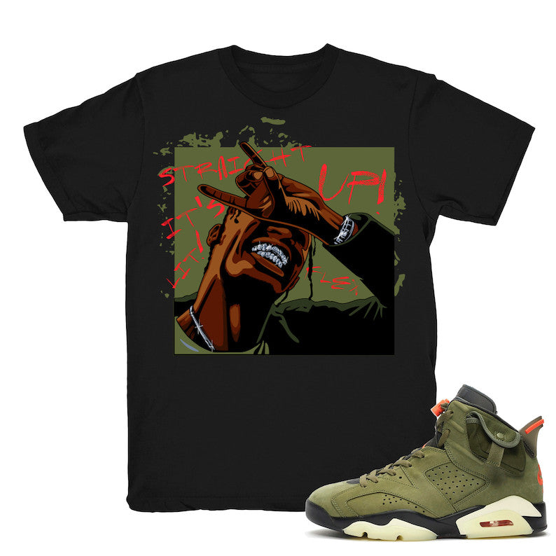 Flexin - Retro 6 Travis Scott 2019 Match Black Tee Shirts