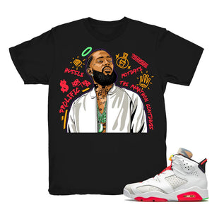 Nipsey Forever Fly - Retro 6 Hare 2020 Match Black Tee Shirts