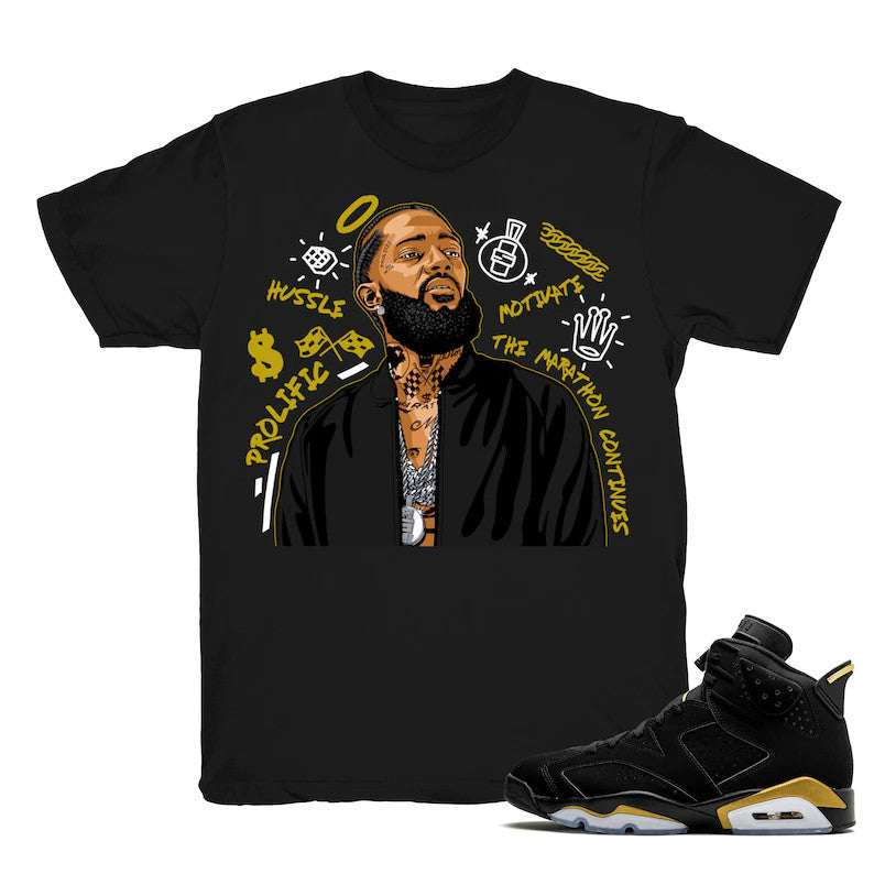 Nipsey Forever Fly - Retro 6 DMP 2020 Match Black Tee Shirts