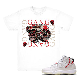 Gang Gang - Retro 11 Platinum Tint Match White Tee Shirts