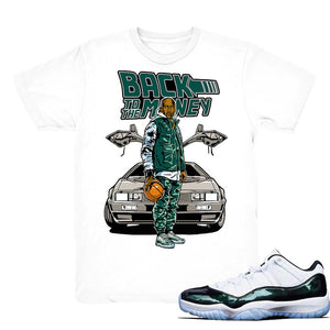 To the Money - Retro 11 Low Emerald Easter Match White Tee Shirts