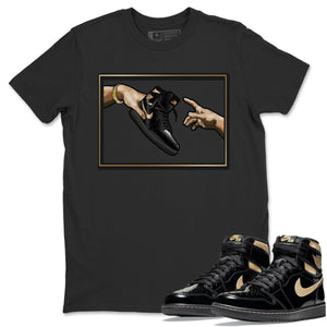 Adam's Creation Match Black Tee Shirts | Black Metallic Gold