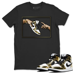 Adam's Creation Match Black Tee Shirts | Metallic Gold