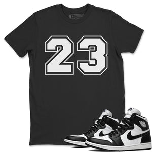 Number 23 Match Black Tee Shirts | Black White