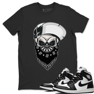 Skull Hat Match Black Tee Shirts | Black White