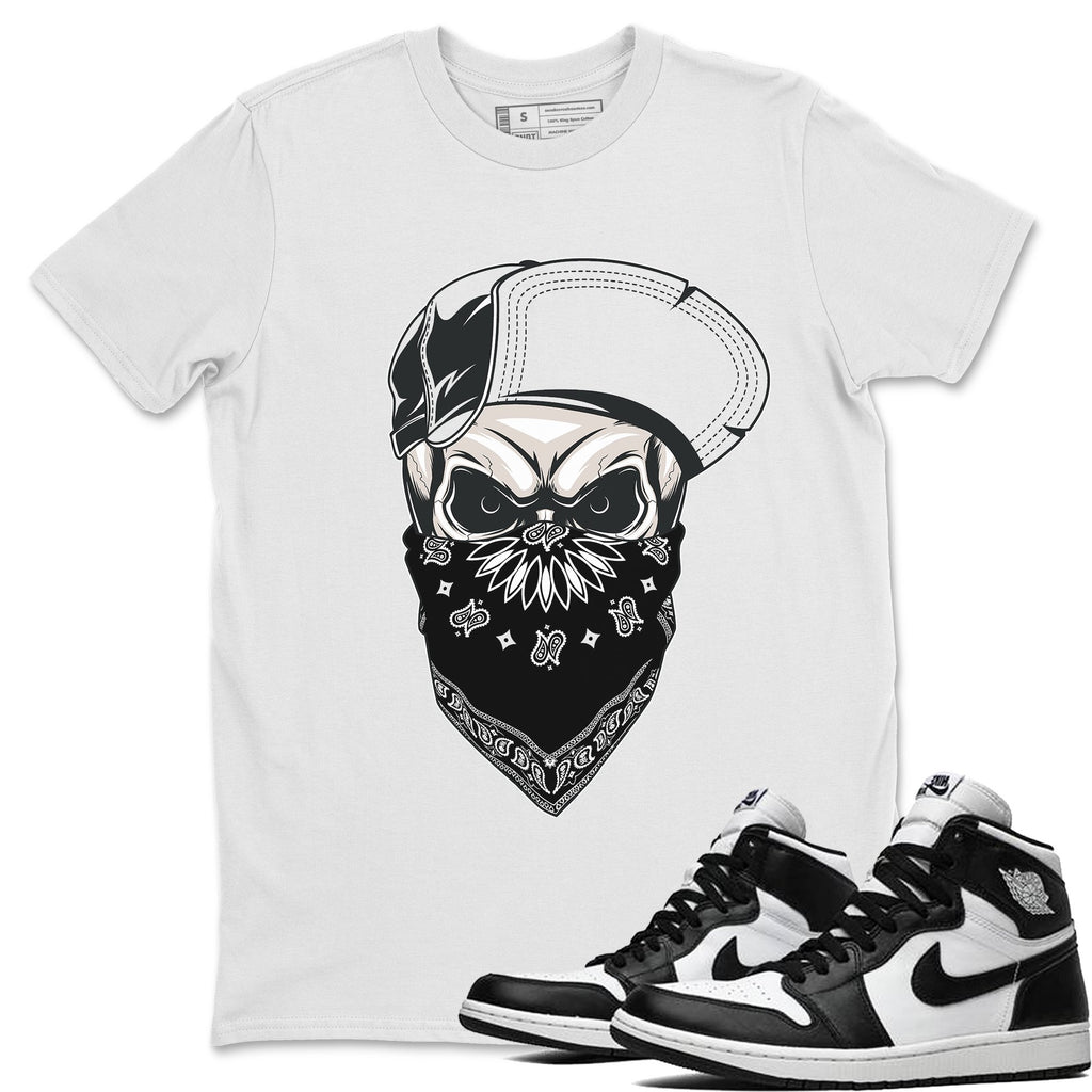 Skull Hat Match White Tee Shirts | Black White