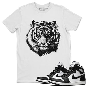 Tiger Match White Tee Shirts | Black White
