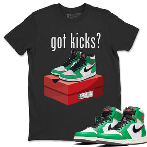 Got Kicks Match Black Tee Shirts | Lucky Green