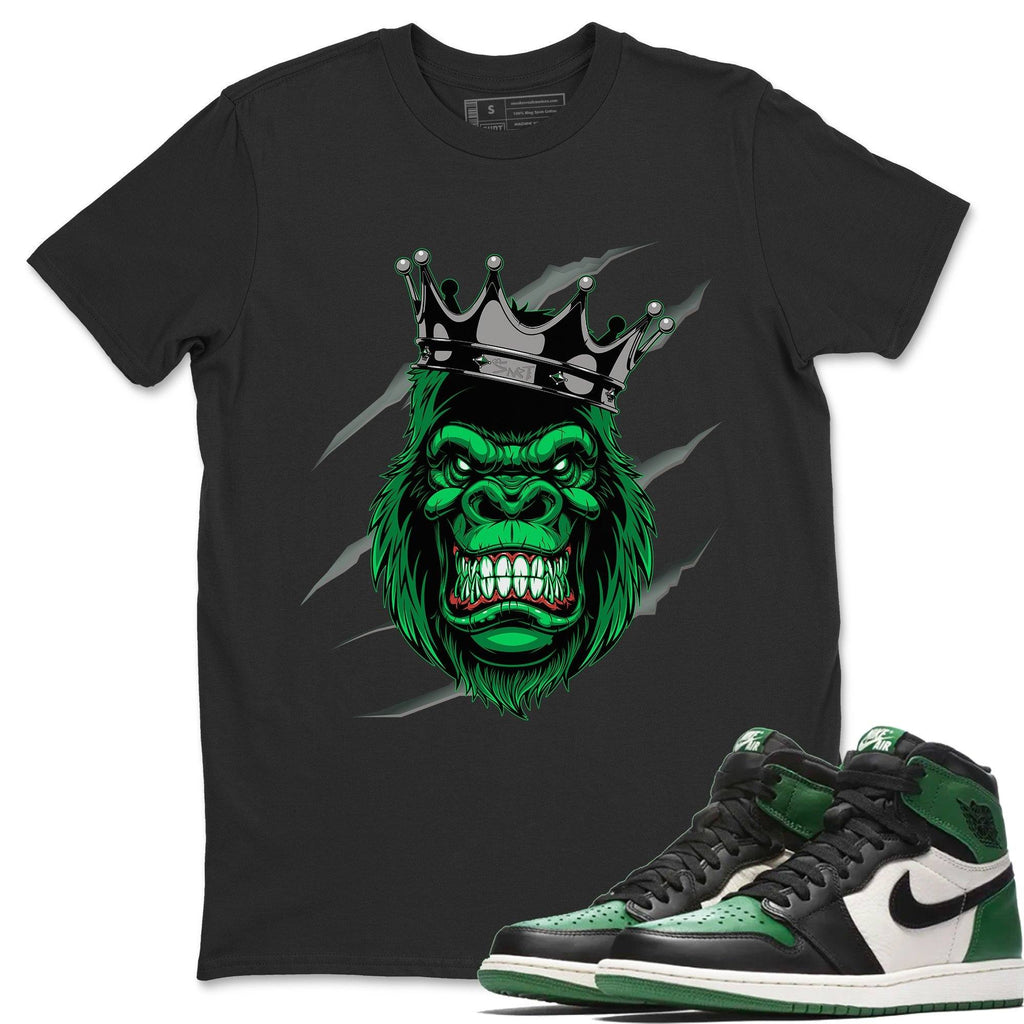 Ferocious Gorilla Match Black Tee Shirts | Pine Green