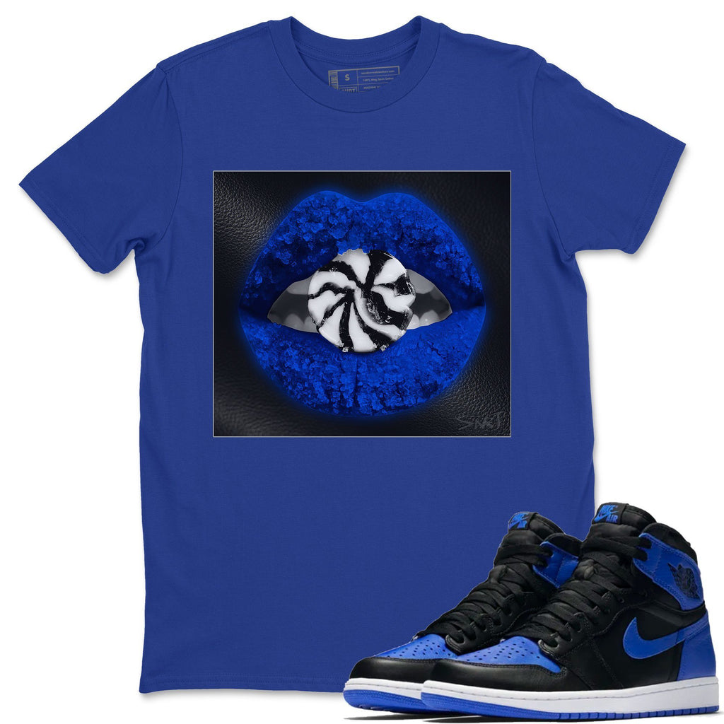 Lips Candy Match Royal Blue Tee Shirts | Royal Black