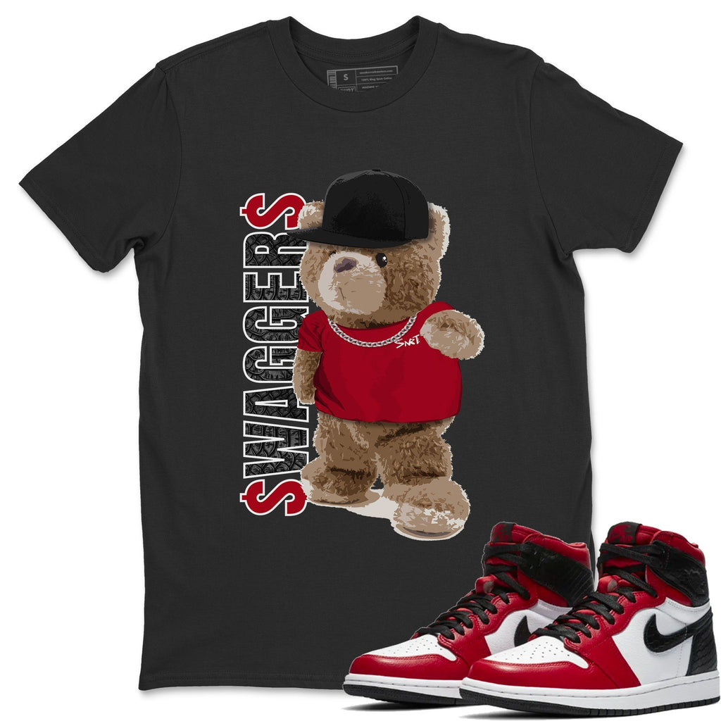 Bear Swaggers Match Black Tee Shirts | Satin Red