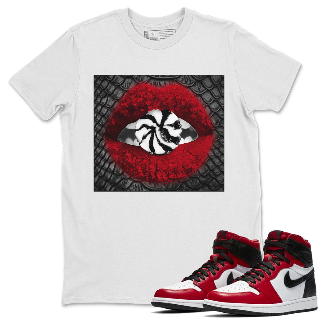 Lips Candy Match White Tee Shirts | Satin Red