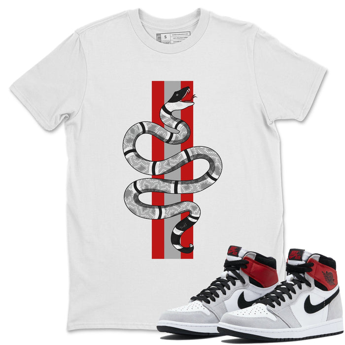 Snake Match White Tee Shirts | Smoke Grey