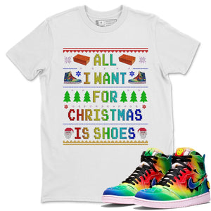 All I Want For Christmas Is Shoes Match White Tee Shirts | J Balvin