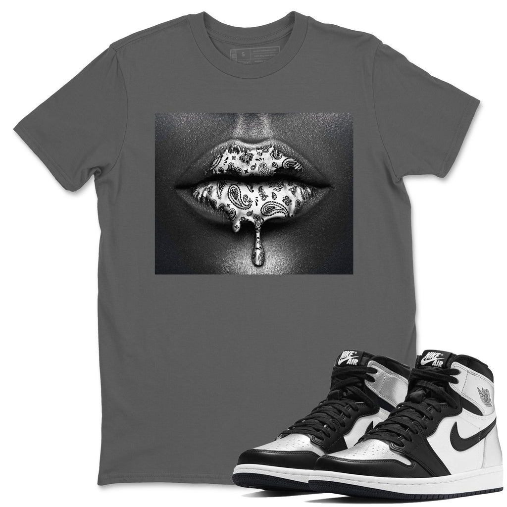 Bandana Lips Match Cool Grey Tee Shirts | Silver Toe