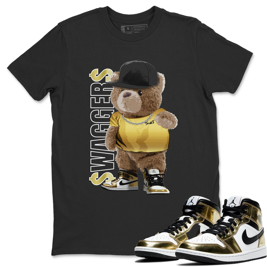 Bear Swaggers Match Black Tee Shirts | Metallic Gold