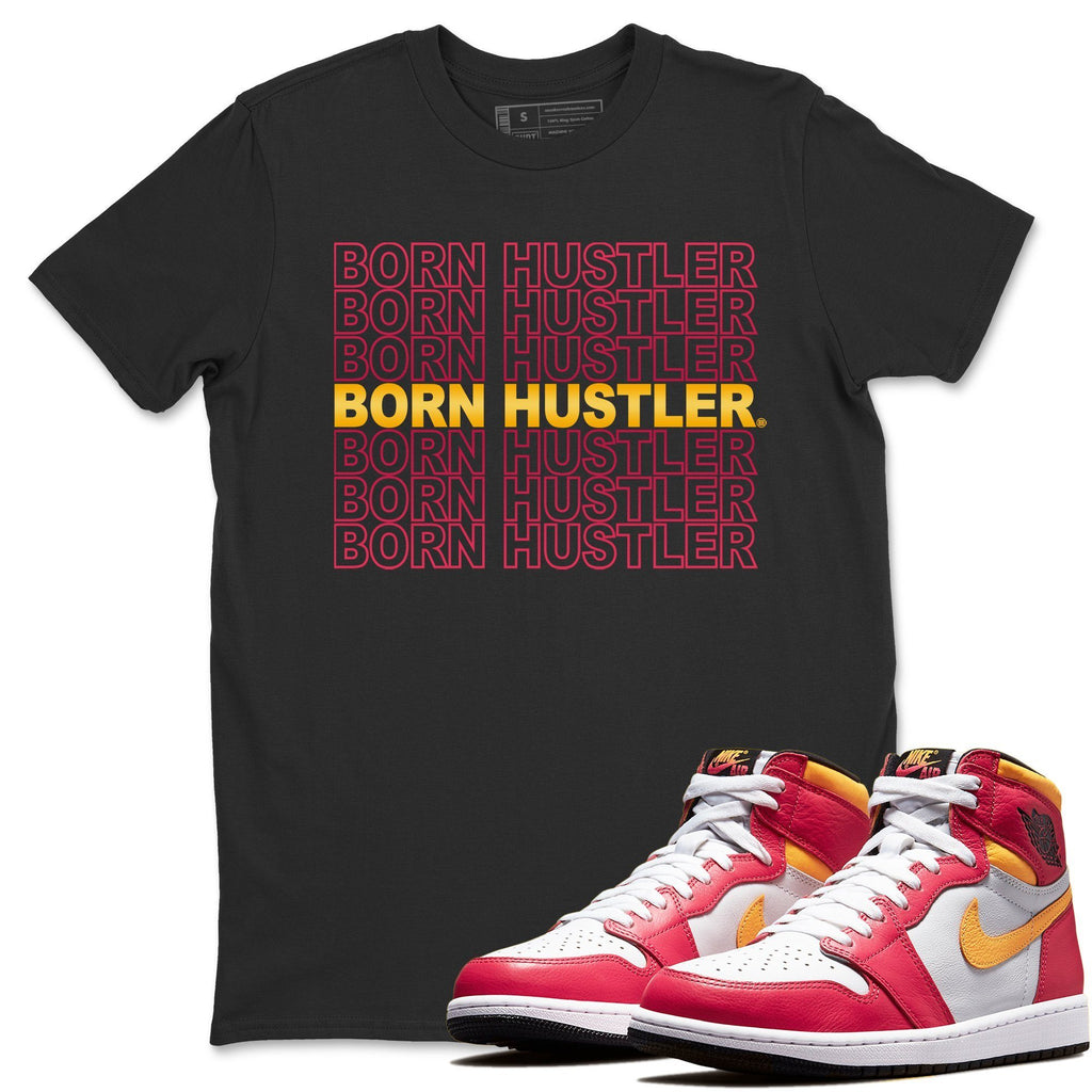 Born Hustler Match Black Tee Shirts | Light Fusion Red