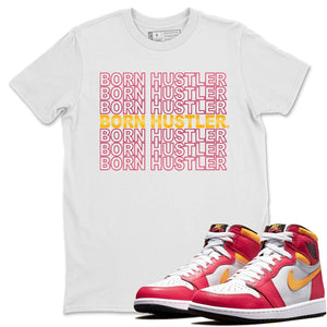 Born Hustler Match White Tee Shirts | Light Fusion Red