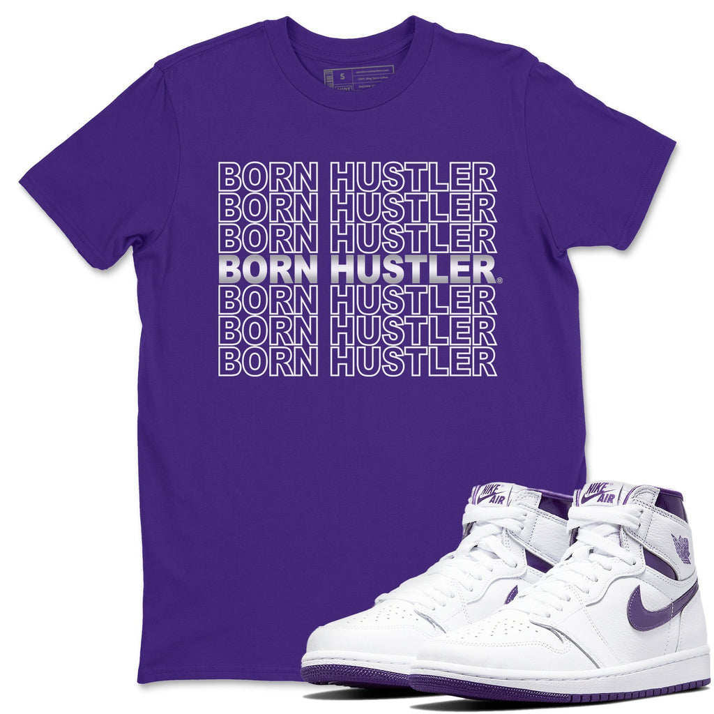 Born Hustler Match Purple Tee Shirts | WMNS Court Purple