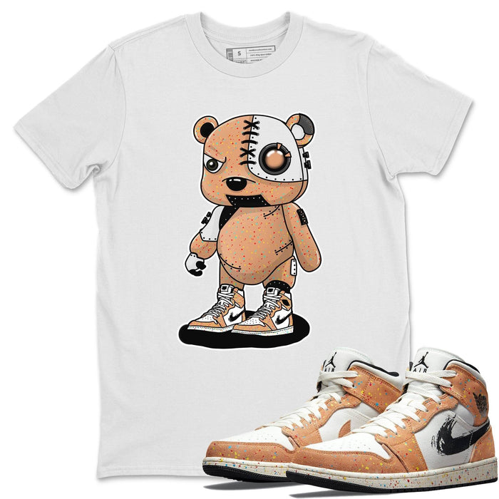 Cyborg Bear Match White Tee Shirts | Brushstroke