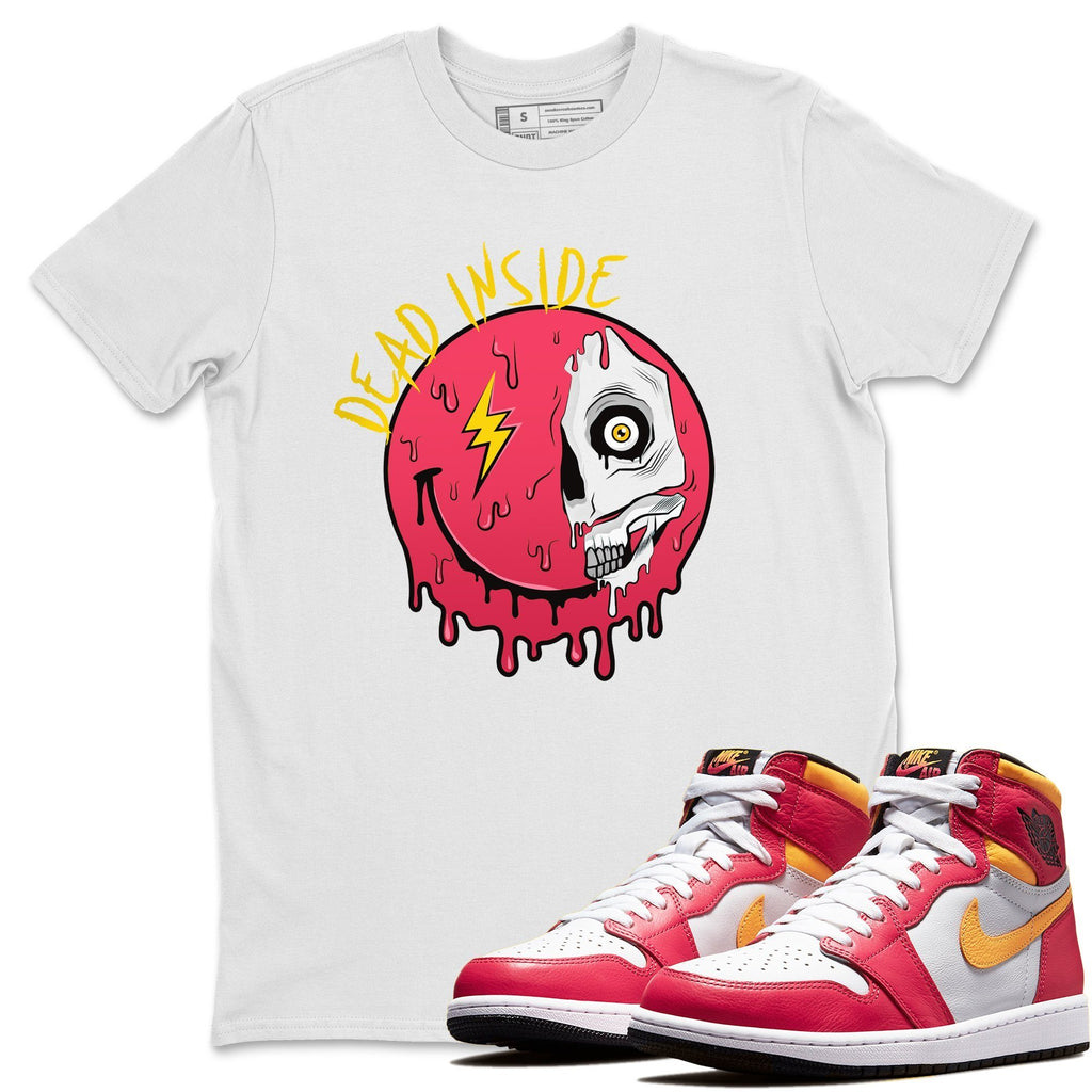 Dead Inside Match White Tee Shirts | Light Fusion Red