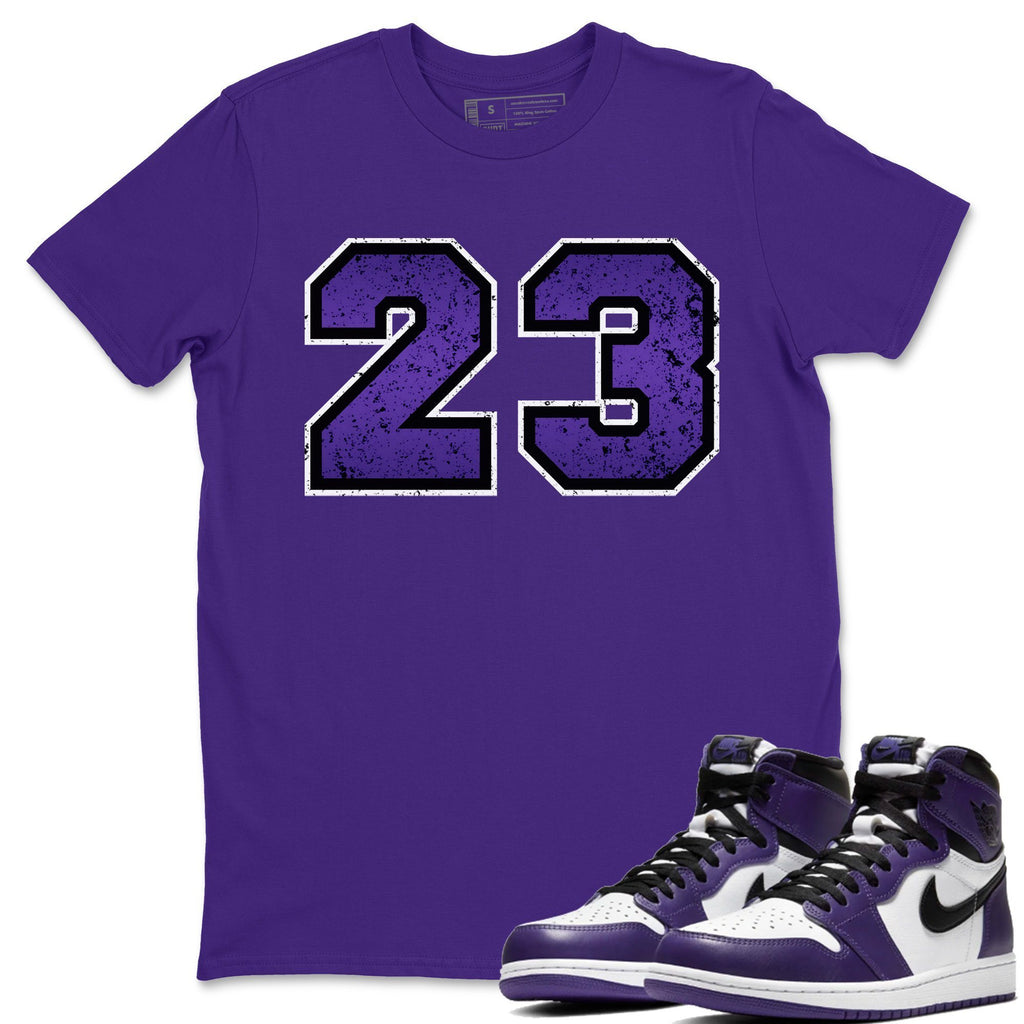 Distressed 23 Match Purple Tee Shirts | Court Purple
