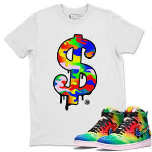 Dollar Camo Match White Tee Shirts | J Balvin