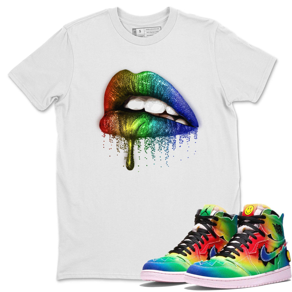 Dripping Lips Match White Tee Shirts | J Balvin