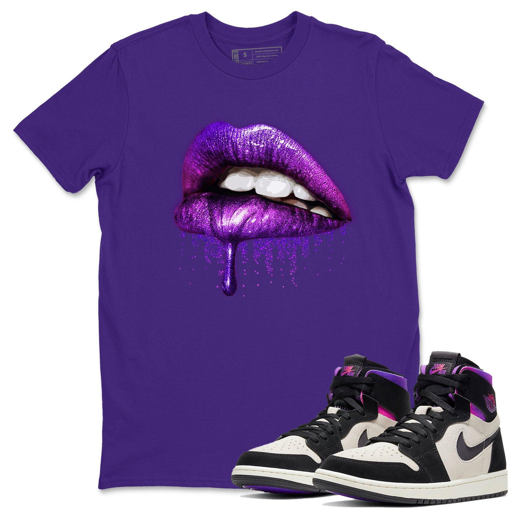 Dripping Lips Match Purple Tee Shirts | Zoom Comfort Psg