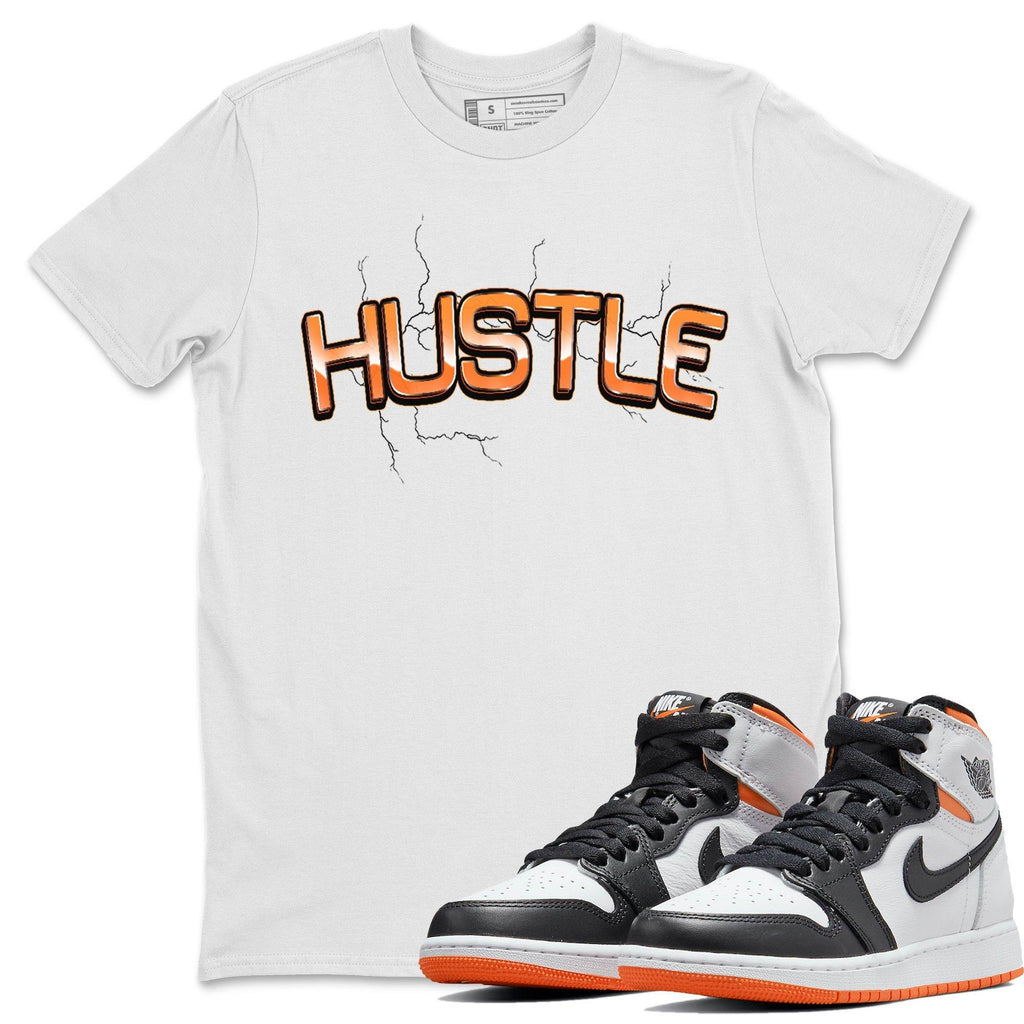 Electric Hustle Match White Tee Shirts | Electro Orange