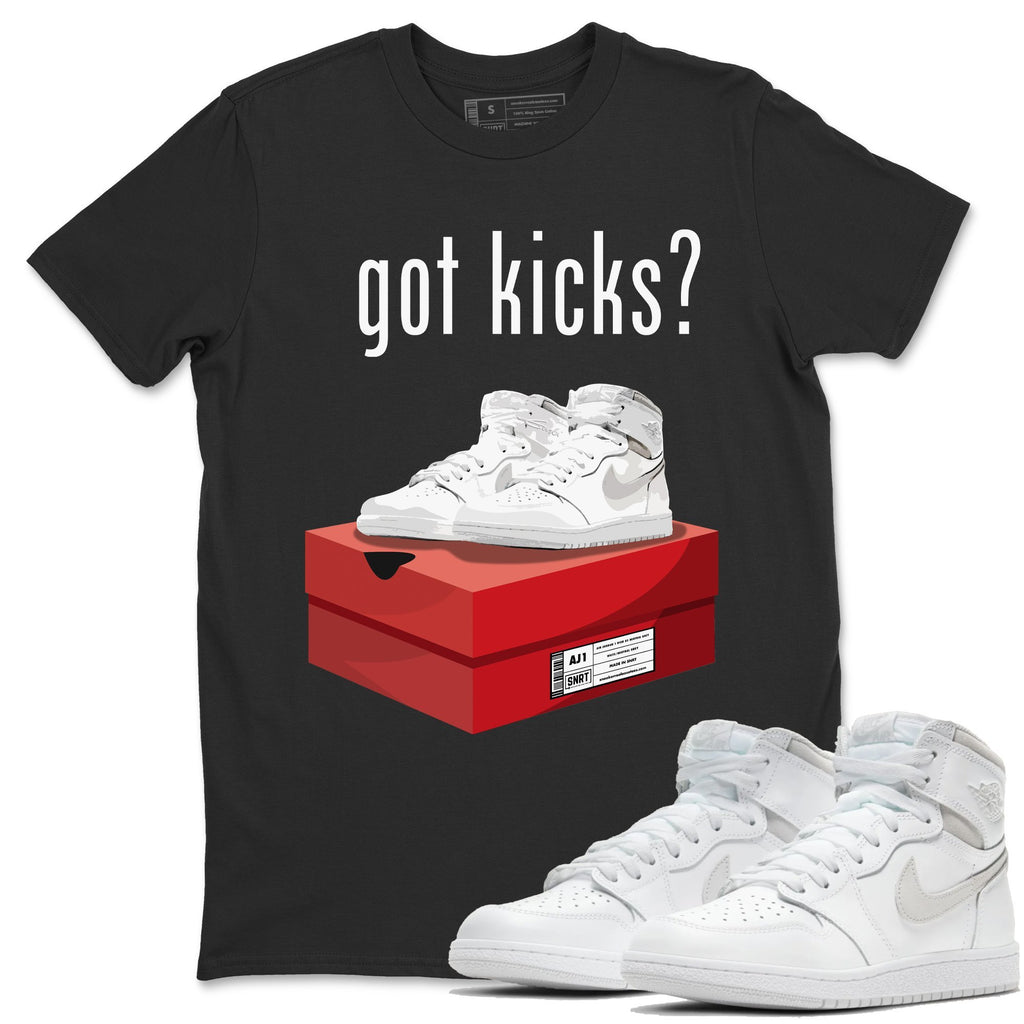 Got Kicks Match Black Tee Shirts | Neutral Grey