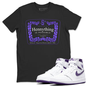 Hennything Match Black Tee Shirts | WMNS Court Purple