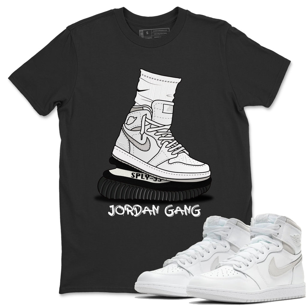 J Gang Match Black Tee Shirts | Neutral Grey