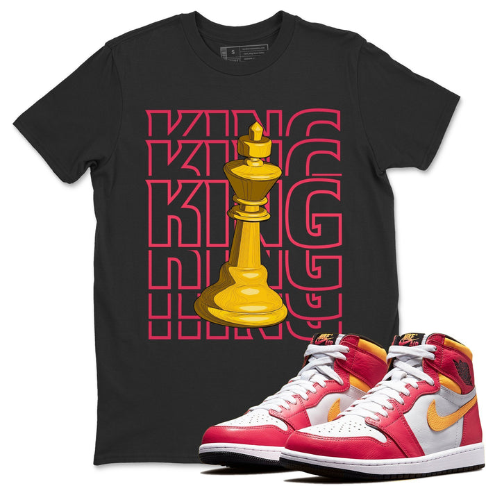 King Match Black Tee Shirts | Light Fusion Red